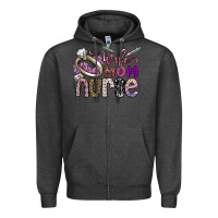 Charcoal Heather wife mom nurse Zipper Hoodie - SublimationCraftShop