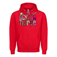 Red wife mom nurse Zipper Hoodie - SublimationCraftShop