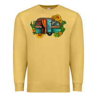 Antique Gold caravan sunflowers and cactus Premium Sweatshirt - Artiststas