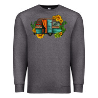 Charcoal Heather caravan sunflowers and cactus Premium Sweatshirt - Artiststas