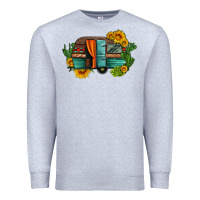 Heather Grey caravan sunflowers and cactus Premium Sweatshirt - Artiststas