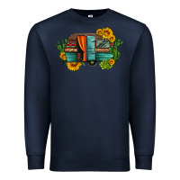 Navy caravan sunflowers and cactus Premium Sweatshirt - Artiststas