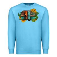 Ocean Blue caravan sunflowers and cactus Premium Sweatshirt - Artiststas