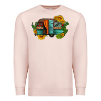 Pale Pink caravan sunflowers and cactus Premium Sweatshirt - Artiststas