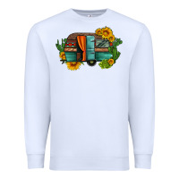 White caravan sunflowers and cactus Premium Sweatshirt - Artiststas