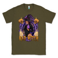 Army Green Bad Witch Black Woman Classic Tee - texasbilliewilder