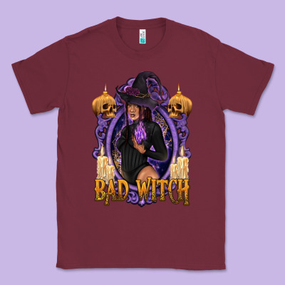 Bad Witch Black Woman Classic Tee Designed By Texasbilliewilder