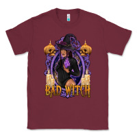 Burgundy Bad Witch Black Woman Classic Tee - texasbilliewilder