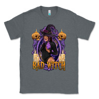 Charcoal Heather Bad Witch Black Woman Classic Tee - texasbilliewilder