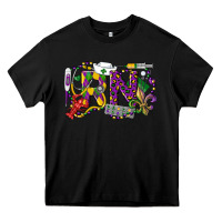 Black RN Registered Nurse Mardi Gras Heavy Core Tee - LillyAllenDesigns