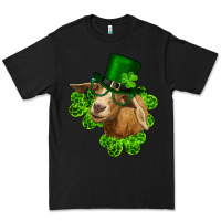 Black st. patrick's day goat clovers and leprechaun hat Premium Tee - RanaPortraitStore