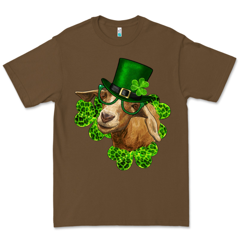 St. Patrick's Day Goat Clovers And Leprechaun Hat Premium Tee by RanaPortraitStore | Teevron