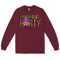 Burgundy Mardi Gras party Long Sleeve Tee - HowdyJamesFarm