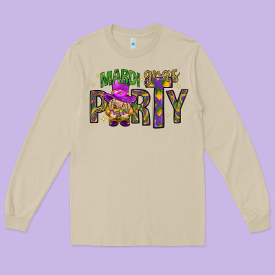 Mardi Gras Party Long Sleeve Tee Designed By Howdyjamesfarm