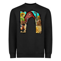 Black farm life alphabet lowercase letters n Heavyweight Sweatshirt - BundleAndBundleShop