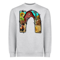 Heather Grey farm life alphabet lowercase letters n Heavyweight Sweatshirt - BundleAndBundleShop