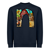 Navy farm life alphabet lowercase letters n Heavyweight Sweatshirt - BundleAndBundleShop