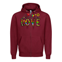 Burgundy love is love Zipper Hoodie - CowhideDigitalArt