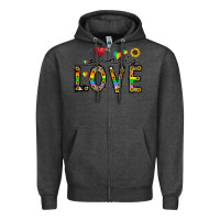 Charcoal Heather love is love Zipper Hoodie - CowhideDigitalArt