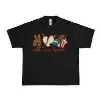 Black Peace love Baseball Urban Heavy Tee - HowdyJamesFarm