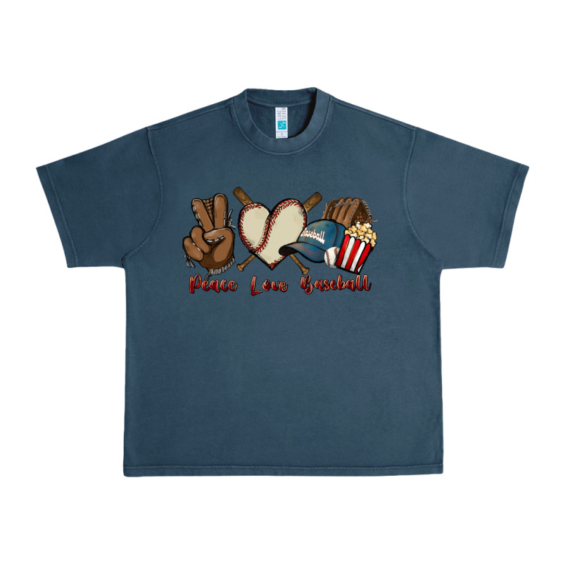 Peace Love Baseball Urban Heavy Tee by HowdyJamesFarm | Teevron