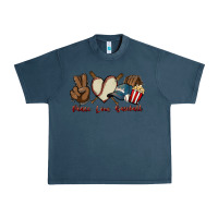 Midnight Navy Peace love Baseball Urban Heavy Tee - HowdyJamesFarm
