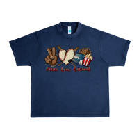 Navy Peace love Baseball Urban Heavy Tee - HowdyJamesFarm
