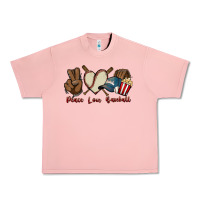 Salmon Peace love Baseball Urban Heavy Tee - HowdyJamesFarm