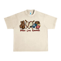 Sandshell Peace love Baseball Urban Heavy Tee - HowdyJamesFarm