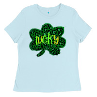 Baby Blue Lucky Shamrock St Patricks Day Ladies Tee - Bettercallsaul