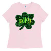 Bubblegum Pink Lucky Shamrock St Patricks Day Ladies Tee - Bettercallsaul