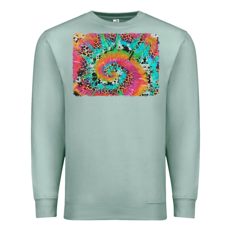 Tie Dye Leopard Cowhide Glitter Background Premium Sweatshirt by Artiststas | Teevron