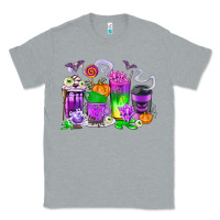 Heather Grey Halloween Coffee Cups Classic Tee - texasbilliewilder