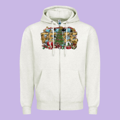 Peace Zipper Hoodie Designed By Sublimationcraftshop