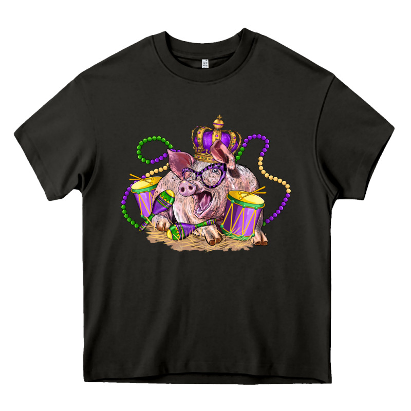 Mardi Gras Pig Heavy Core Tee by LillyAllenDesigns | Teevron