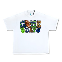 White Game day green and blue team color Urban Heavy Tee - HowdyJamesFarm
