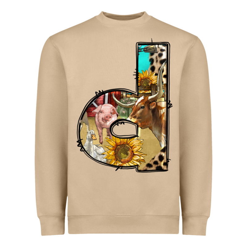 Farm Life Alphabet Lowercase Letters D Heavyweight Sweatshirt by BundleAndBundleShop | Teevron