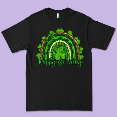 Saint Patricks Day Happy Go Lucky Rainbow Premium Tee Designed By Ranaportraitstore