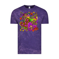 Cloud Purple Mardi Gras hearts Vintage Tee - HowdyJamesFarm