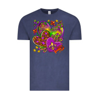 Vintage Denim Mardi Gras hearts Vintage Tee - HowdyJamesFarm