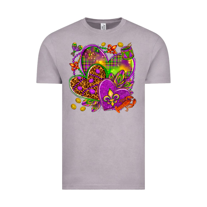 Mardi Gras Hearts Vintage Tee by HowdyJamesFarm | Teevron