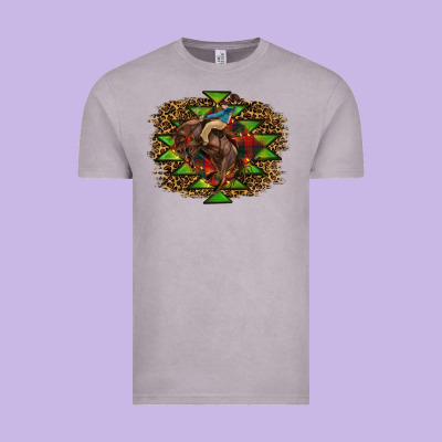 Western Christmas Rodeo Distressed Vintage Tee Designed By Ranaportraitstore
