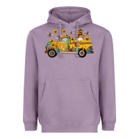 Lavender western bee gnomes truck sunflowers honeycomb beehive honey turquoise Heavyweight Hoodie - Artiststas