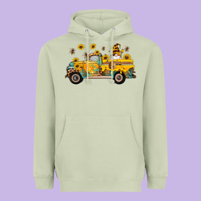 Western Bee Gnomes Truck Sunflowers Honeycomb Beehive Honey Turquoise Heavyweight Hoodie Designed By Artiststas