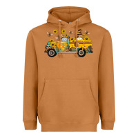 Meerkat western bee gnomes truck sunflowers honeycomb beehive honey turquoise Heavyweight Hoodie - Artiststas