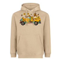 Mushroom western bee gnomes truck sunflowers honeycomb beehive honey turquoise Heavyweight Hoodie - Artiststas