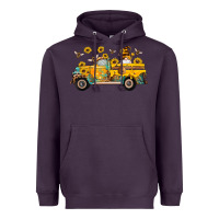 Plum western bee gnomes truck sunflowers honeycomb beehive honey turquoise Heavyweight Hoodie - Artiststas