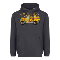 Smoke western bee gnomes truck sunflowers honeycomb beehive honey turquoise Heavyweight Hoodie - Artiststas