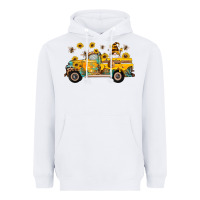 White western bee gnomes truck sunflowers honeycomb beehive honey turquoise Heavyweight Hoodie - Artiststas