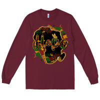 Burgundy Hope black history Long Sleeve Tee - HowdyJamesFarm